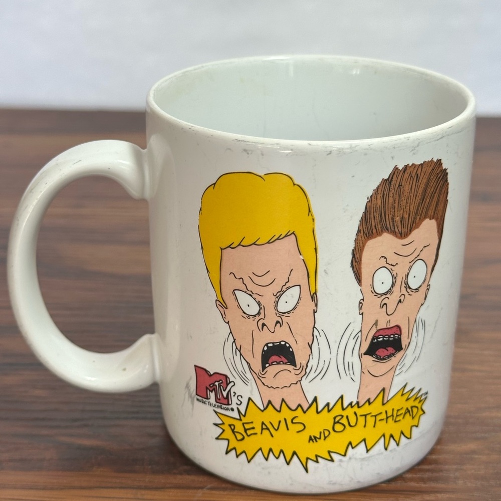 MTV Beavis and Butt-Head White and Yellow Character Mug